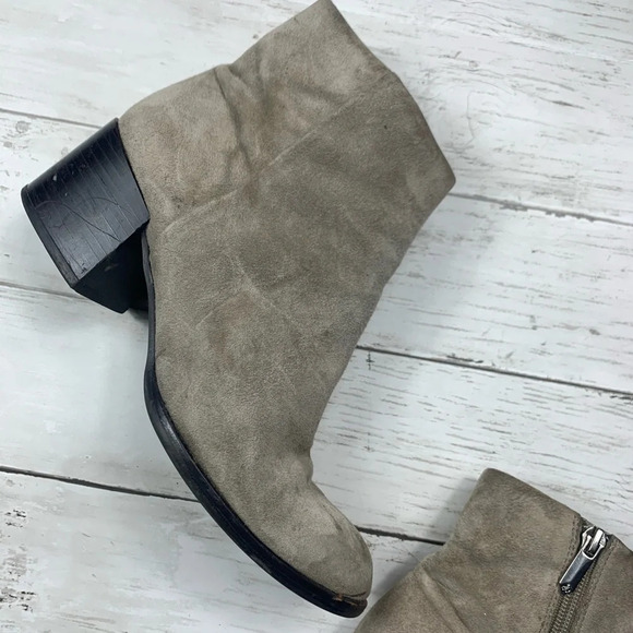Sam Edelman Suede Ankle Boots Tan Joey Booties 6 1/2 Neutral Boho Minimalist - Picture 4 of 16